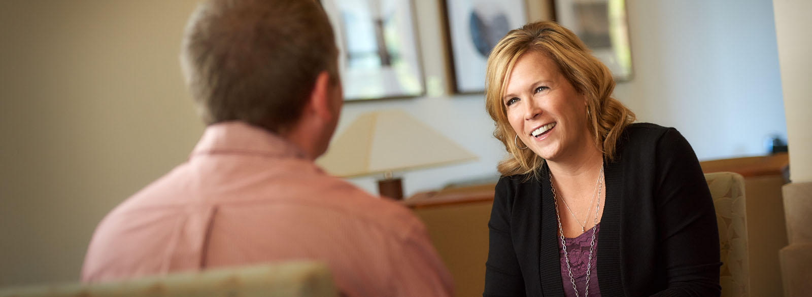 Mental health provider visiting with patient.