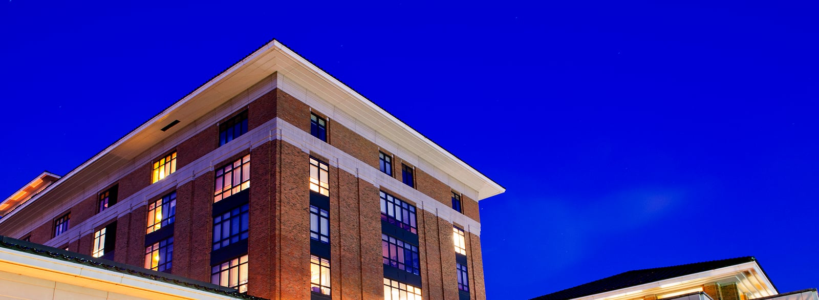 Columbus Regional Hospital exterior, night