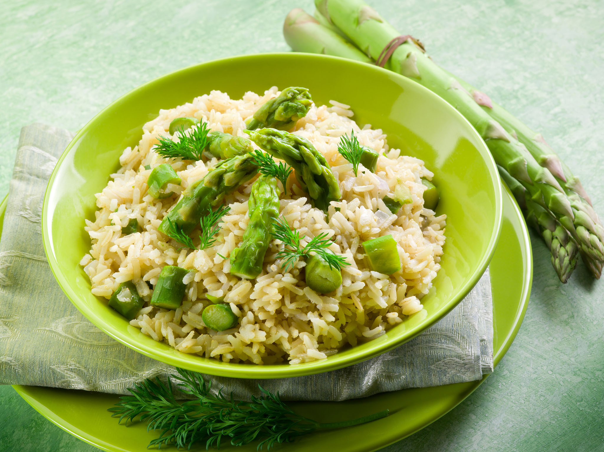 Rice with asparagus.