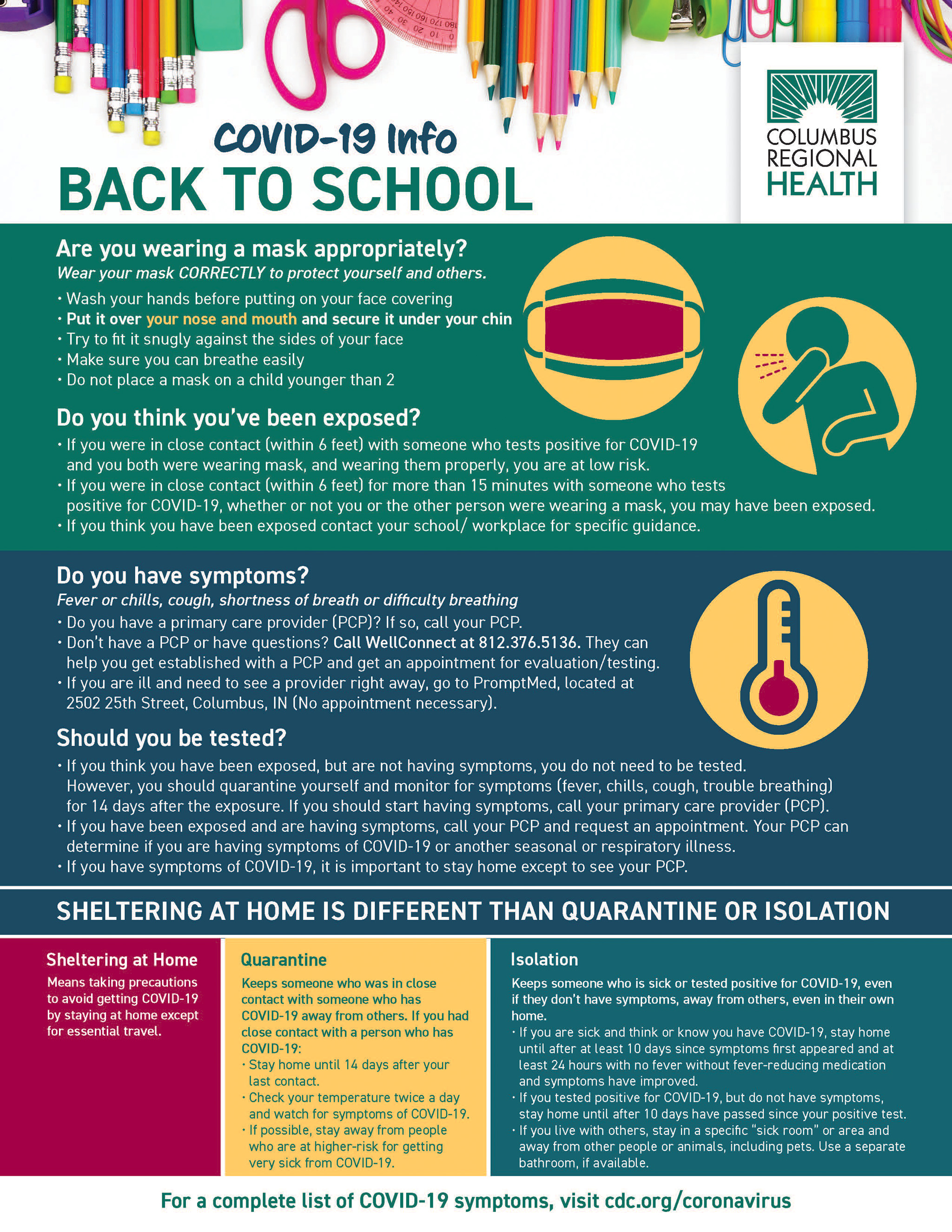 COVID-19 Back To School Infographic | Columbus Regional Health